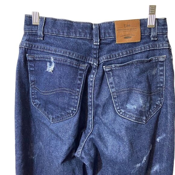 LEE Vintage Women Super Distressed High Waisted Mom Ripped Retro Y2K 80's Size M - Picture 12 of 12